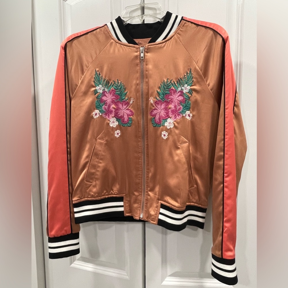 Satin track jacket with beautiful embroidery work